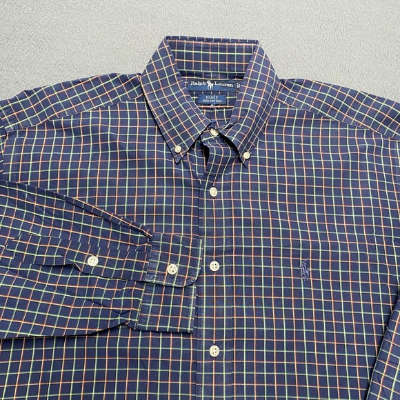 Ralph Lauren Other - Ralph Lauren Shirt Mens Medium Blue Check Long‎ Sleeve Button Down Pony Logo